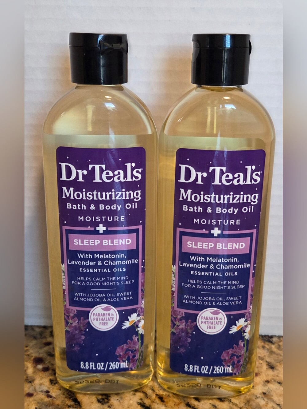 Dr Teal's Moisturizing Sleep Blend Bath & Body Oil 2 Bottle — Purple 8.8 Oz Each